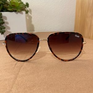 Quay aviator sunglasses, tortoise shell with gold frame
